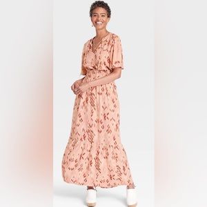 Knox Rose pink floral boho maxi dress size small NWT!